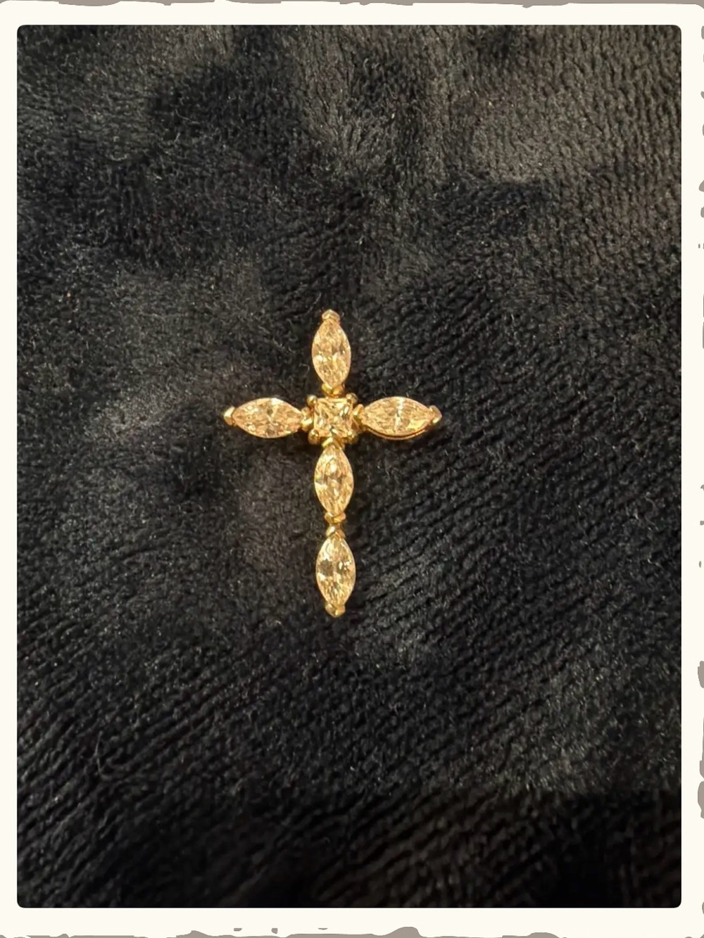 🌠Gold Cross Pendant with Marquise Crystal Accents🌠